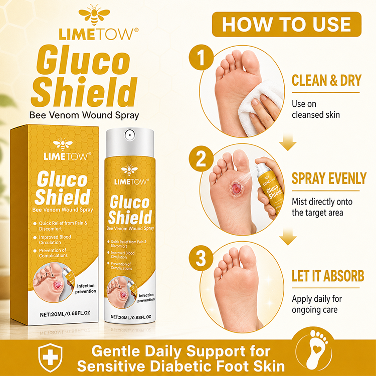LIMETOW® GLUCOSHIELD WOUND SPRAY! BEE VENOM-POWERED CARE FOR WOUNDS &amp; FRAGILE SKIN!
