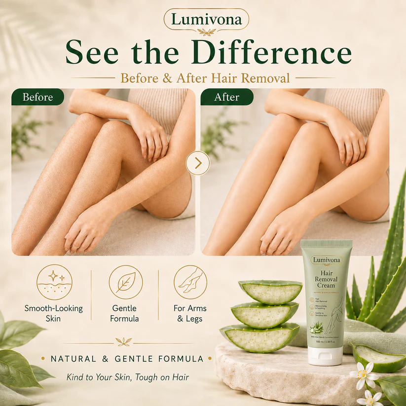 LIMETOW® Natural Gentle Hair Removal Cream | For Women & Men, Sensitive Skin