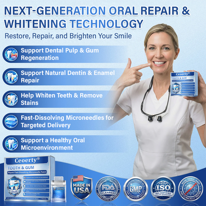 LIMETOW® Tooth & Gum Care Fast-Dissolving Microneedle Patch✨ (𝟓-𝐢𝐧-𝟏 💎 𝐑𝐞𝐛𝐮𝐢𝐥𝐝 𝐄𝐧𝐚𝐦𝐞𝐥 & 𝐃𝐞𝐧𝐭𝐢𝐧 • 𝐒𝐭𝐫𝐞𝐧𝐠𝐭𝐡𝐞𝐧 𝐆𝐮𝐦𝐬 • 𝐄𝐫𝐚𝐝𝐢𝐜𝐚𝐭𝐞 𝐓𝐚𝐫𝐭𝐚𝐫 & 𝐎𝐝𝐨𝐫 • 𝐖𝐡𝐢𝐭𝐞𝐧𝐢𝐧𝐠 • 𝐒𝐭𝐨𝐩 𝐓𝐨𝐨𝐭𝐡 𝐒𝐞𝐧𝐬𝐢𝐭𝐢𝐯𝐢𝐭𝐲)