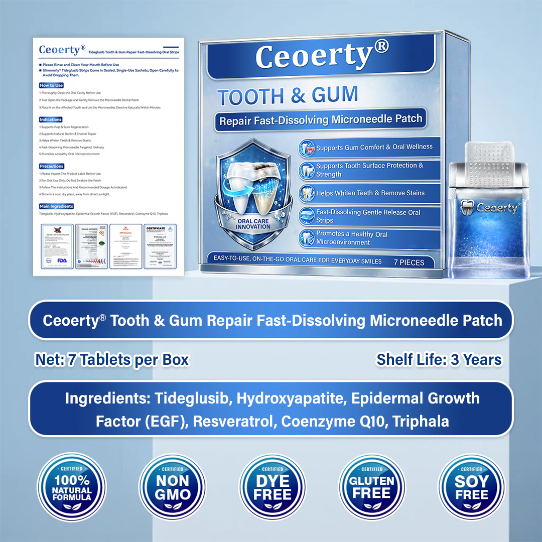 LIMETOW® Tooth & Gum Care Fast-Dissolving Microneedle Patch✨ (𝟓-𝐢𝐧-𝟏 💎 𝐑𝐞𝐛𝐮𝐢𝐥𝐝 𝐄𝐧𝐚𝐦𝐞𝐥 & 𝐃𝐞𝐧𝐭𝐢𝐧 • 𝐒𝐭𝐫𝐞𝐧𝐠𝐭𝐡𝐞𝐧 𝐆𝐮𝐦𝐬 • 𝐄𝐫𝐚𝐝𝐢𝐜𝐚𝐭𝐞 𝐓𝐚𝐫𝐭𝐚𝐫 & 𝐎𝐝𝐨𝐫 • 𝐖𝐡𝐢𝐭𝐞𝐧𝐢𝐧𝐠 • 𝐒𝐭𝐨𝐩 𝐓𝐨𝐨𝐭𝐡 𝐒𝐞𝐧𝐬𝐢𝐭𝐢𝐯𝐢𝐭𝐲)