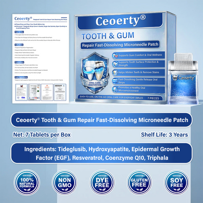 LIMETOW® Tooth & Gum Care Fast-Dissolving Microneedle Patch✨ (𝟓-𝐢𝐧-𝟏 💎 𝐑𝐞𝐛𝐮𝐢𝐥𝐝 𝐄𝐧𝐚𝐦𝐞𝐥 & 𝐃𝐞𝐧𝐭𝐢𝐧 • 𝐒𝐭𝐫𝐞𝐧𝐠𝐭𝐡𝐞𝐧 𝐆𝐮𝐦𝐬 • 𝐄𝐫𝐚𝐝𝐢𝐜𝐚𝐭𝐞 𝐓𝐚𝐫𝐭𝐚𝐫 & 𝐎𝐝𝐨𝐫 • 𝐖𝐡𝐢𝐭𝐞𝐧𝐢𝐧𝐠 • 𝐒𝐭𝐨𝐩 𝐓𝐨𝐨𝐭𝐡 𝐒𝐞𝐧𝐬𝐢𝐭𝐢𝐯𝐢𝐭𝐲)