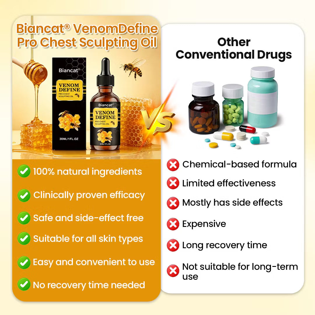 🔥🔥 MEN’S CHEST-CONTOUR UPGRADE💪 VenomDefine Pro Chest Sculpting Oil 🐝 Daily Bee Venom Support for a Firmer-Looking, More Defined Chest