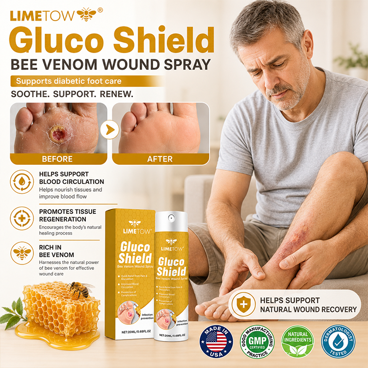 LIMETOW® GLUCOSHIELD WOUND SPRAY! BEE VENOM-POWERED CARE FOR WOUNDS &amp; FRAGILE SKIN!