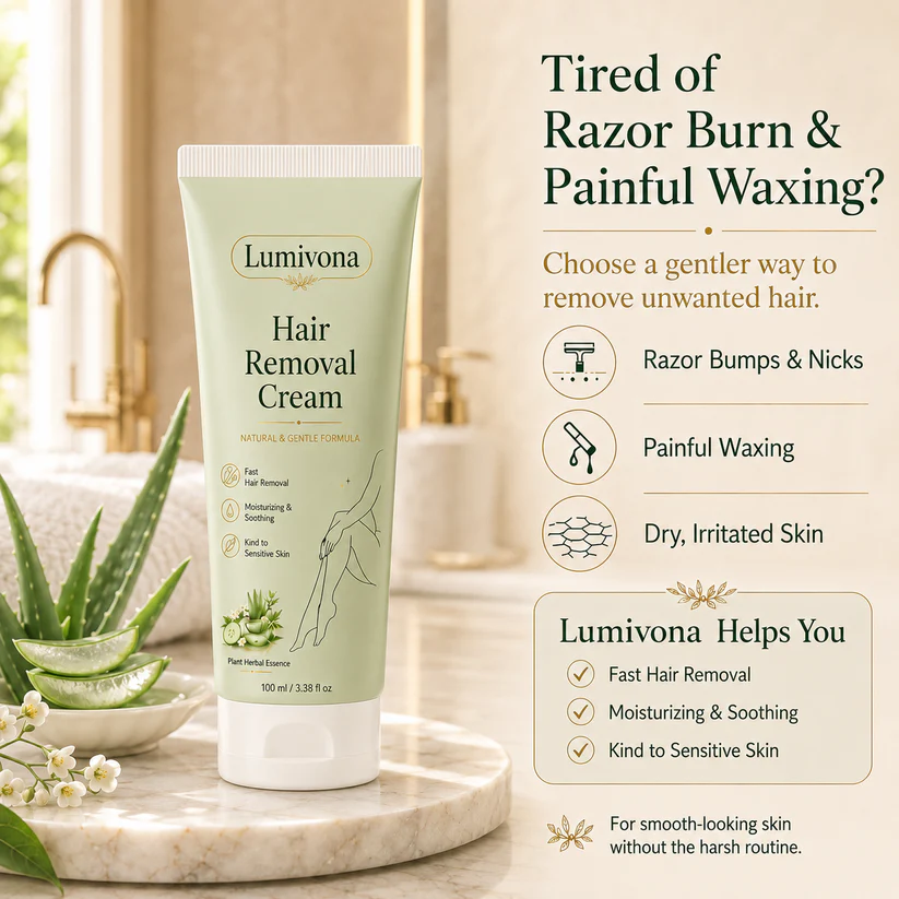 LIMETOW® Natural Gentle Hair Removal Cream | For Women & Men, Sensitive Skin