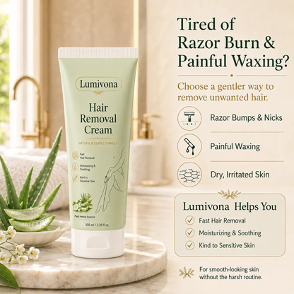 LIMETOW® Natural Gentle Hair Removal Cream | For Women & Men, Sensitive Skin