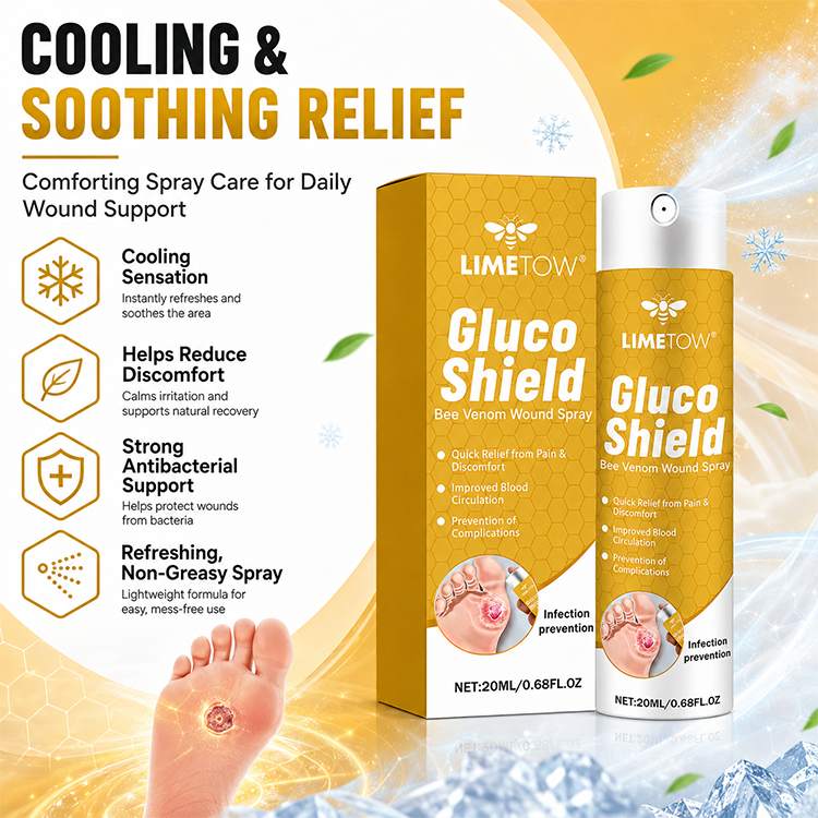 LIMETOW® GLUCOSHIELD WOUND SPRAY! BEE VENOM-POWERED CARE FOR WOUNDS &amp; FRAGILE SKIN!