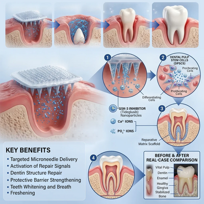 LIMETOW® Tooth & Gum Care Fast-Dissolving Microneedle Patch✨ (𝟓-𝐢𝐧-𝟏 💎 𝐑𝐞𝐛𝐮𝐢𝐥𝐝 𝐄𝐧𝐚𝐦𝐞𝐥 & 𝐃𝐞𝐧𝐭𝐢𝐧 • 𝐒𝐭𝐫𝐞𝐧𝐠𝐭𝐡𝐞𝐧 𝐆𝐮𝐦𝐬 • 𝐄𝐫𝐚𝐝𝐢𝐜𝐚𝐭𝐞 𝐓𝐚𝐫𝐭𝐚𝐫 & 𝐎𝐝𝐨𝐫 • 𝐖𝐡𝐢𝐭𝐞𝐧𝐢𝐧𝐠 • 𝐒𝐭𝐨𝐩 𝐓𝐨𝐨𝐭𝐡 𝐒𝐞𝐧𝐬𝐢𝐭𝐢𝐯𝐢𝐭𝐲)