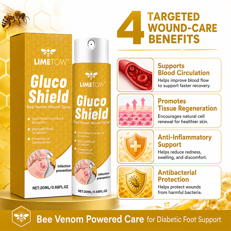 LIMETOW® GLUCOSHIELD WOUND SPRAY! BEE VENOM-POWERED CARE FOR WOUNDS &amp; FRAGILE SKIN!