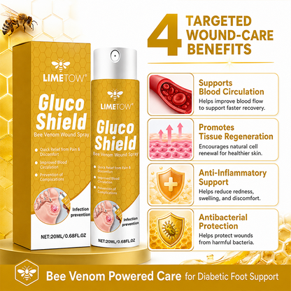LIMETOW® GLUCOSHIELD WOUND SPRAY! BEE VENOM-POWERED CARE FOR WOUNDS &amp; FRAGILE SKIN!
