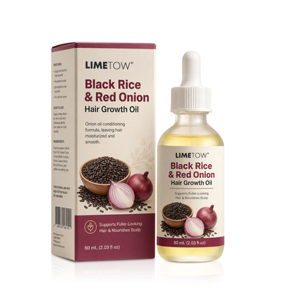 LIMETOW® BLACK RICE & RED ONION HAIR GROWTH OIL! BOTANICAL SUPPORT FOR FULLER HAIR AND HEALTHIER GROWTH!