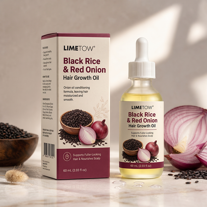 LIMETOW® BLACK RICE & RED ONION HAIR GROWTH OIL! BOTANICAL SUPPORT FOR FULLER HAIR AND HEALTHIER GROWTH!