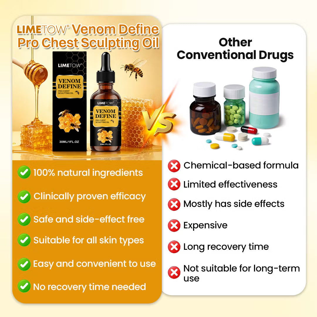 🔥🔥 MEN’S CHEST-CONTOUR UPGRADE💪 LIMETOW®  VenomDefine Pro Chest Sculpting Oil 🐝 Daily Bee Venom Support for a Firmer-Looking, More Defined Chest