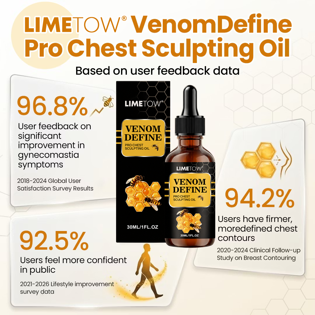🔥🔥 MEN’S CHEST-CONTOUR UPGRADE💪 LIMETOW®  VenomDefine Pro Chest Sculpting Oil 🐝 Daily Bee Venom Support for a Firmer-Looking, More Defined Chest