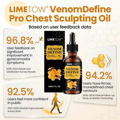 🔥🔥 MEN’S CHEST-CONTOUR UPGRADE💪 LIMETOW®  VenomDefine Pro Chest Sculpting Oil 🐝 Daily Bee Venom Support for a Firmer-Looking, More Defined Chest