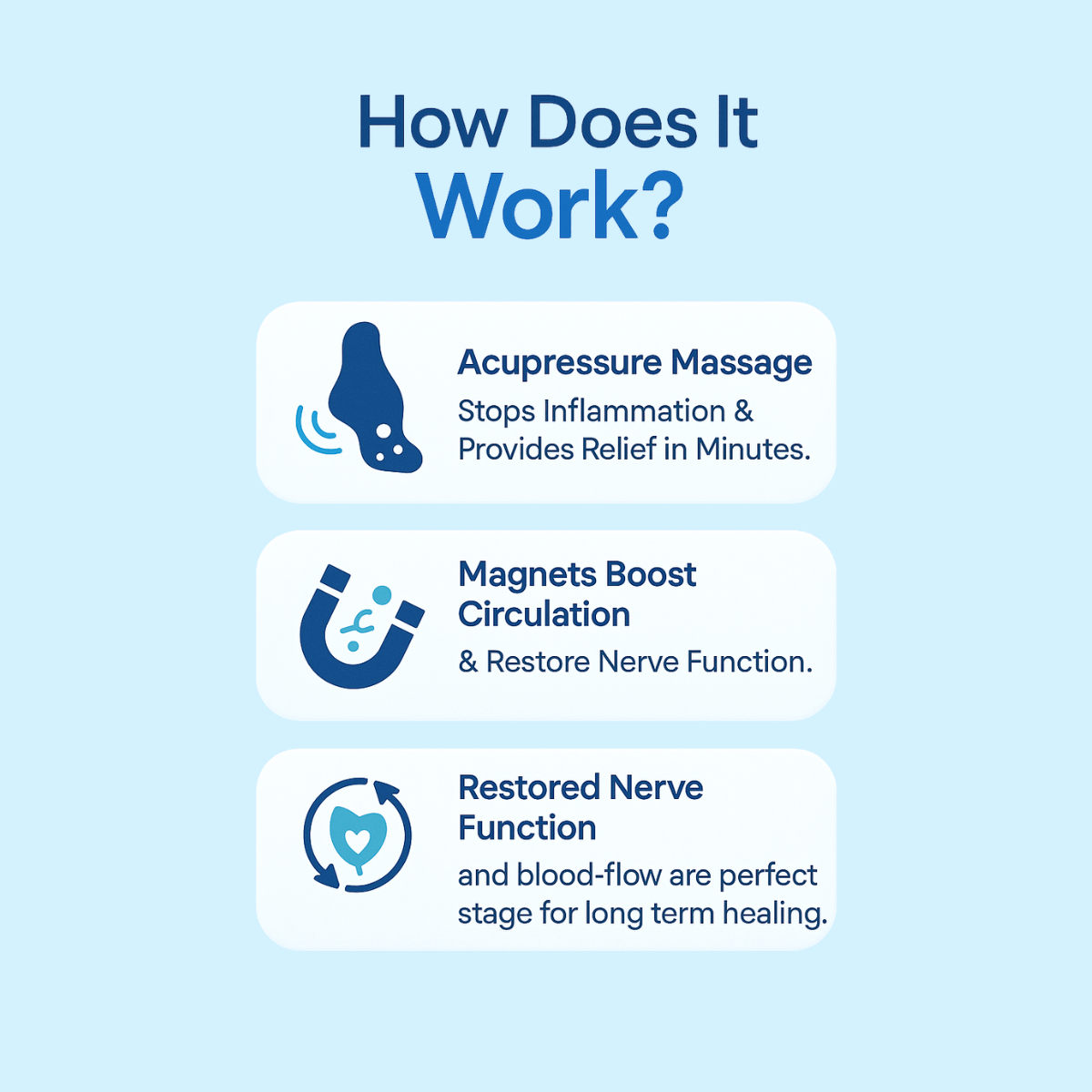 Experience IMMEDIATE RELIEF from neuropathy foot-pain, without costly orthotics, addictive medications, dangerous shots, or life altering surgery