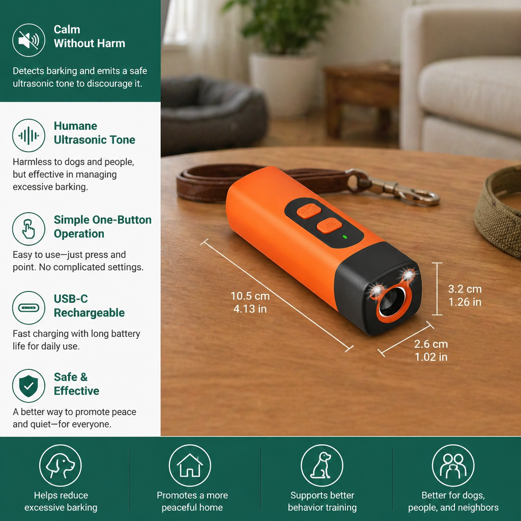 Anti-Barking – Dog-Friendly Ultrasonic Anti-Barking Device