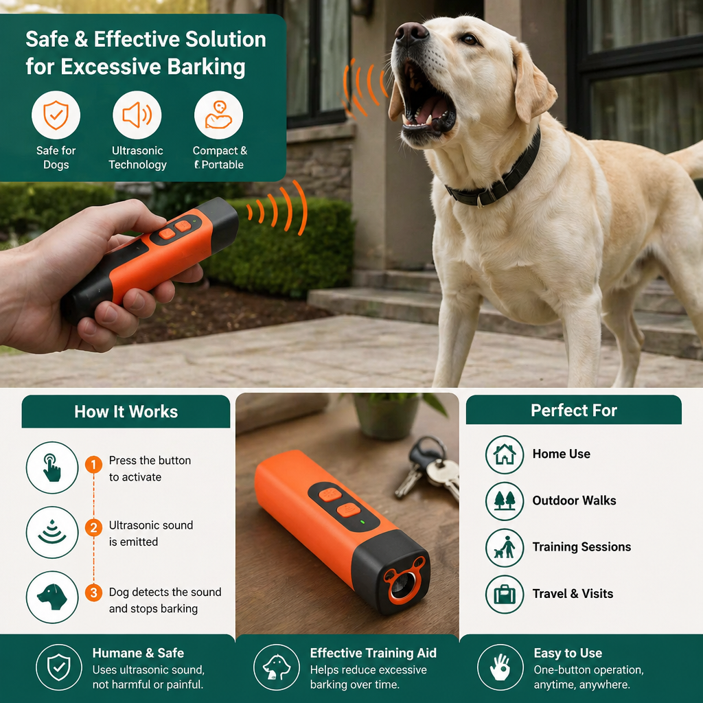 Anti-Barking – Dog-Friendly Ultrasonic Anti-Barking Device