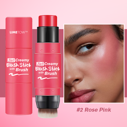 LIMETOW™ 2 in 1 Creamy Blush Stick with Brush