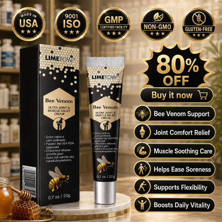Soothe, Comfort, and Care for Sore Joints & Muscles with Our Targeted Bee Venom Relief Cream!