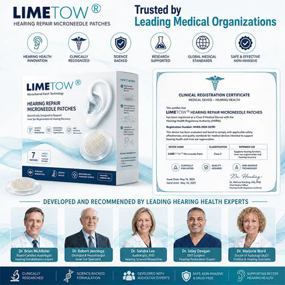 LIMETOW® HEARING REPAIR MICRONEEDLE PATCHES ✅ Targets Hearing Loss, Tinnitus, Ear Infections, Balance Disorders, and Age-Related Ear Degeneration.