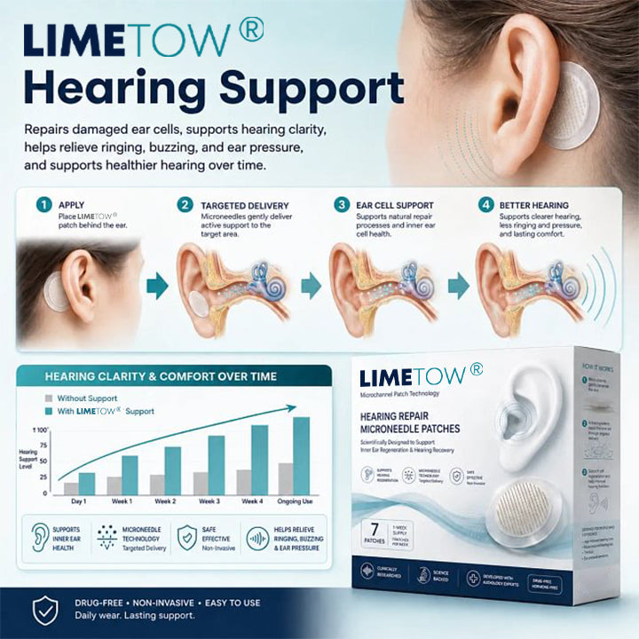 LIMETOW® HEARING REPAIR MICRONEEDLE PATCHES ✅ Targets Hearing Loss, Tinnitus, Ear Infections, Balance Disorders, and Age-Related Ear Degeneration.