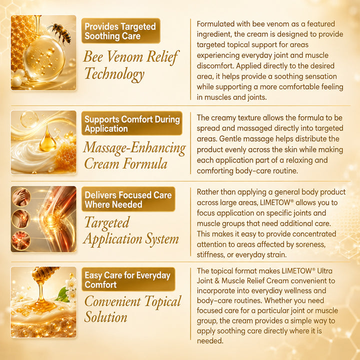 Soothe, Comfort, and Care for Sore Joints & Muscles with Our Targeted Bee Venom Relief Cream!
