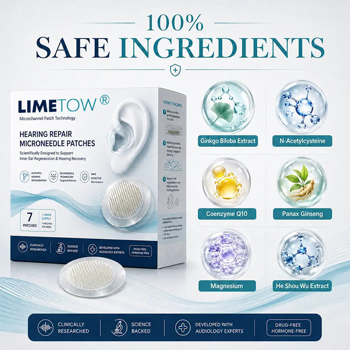 LIMETOW® HEARING REPAIR MICRONEEDLE PATCHES ✅ Targets Hearing Loss, Tinnitus, Ear Infections, Balance Disorders, and Age-Related Ear Degeneration.
