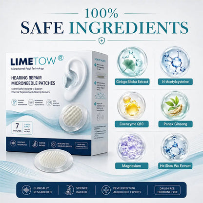 LIMETOW® HEARING REPAIR MICRONEEDLE PATCHES ✅ Targets Hearing Loss, Tinnitus, Ear Infections, Balance Disorders, and Age-Related Ear Degeneration.