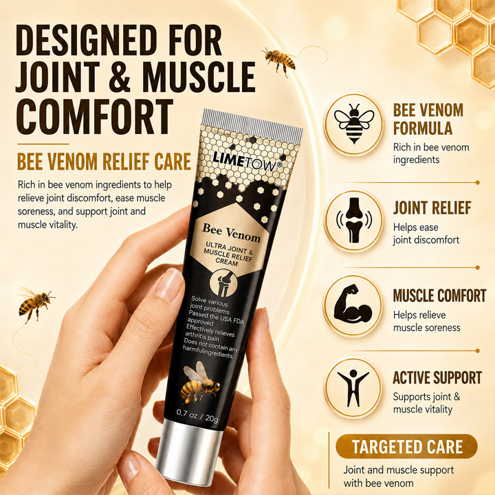 Soothe, Comfort, and Care for Sore Joints & Muscles with Our Targeted Bee Venom Relief Cream!